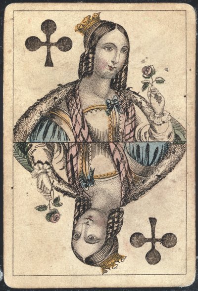 Playing Card: Queen of Clubs by American School